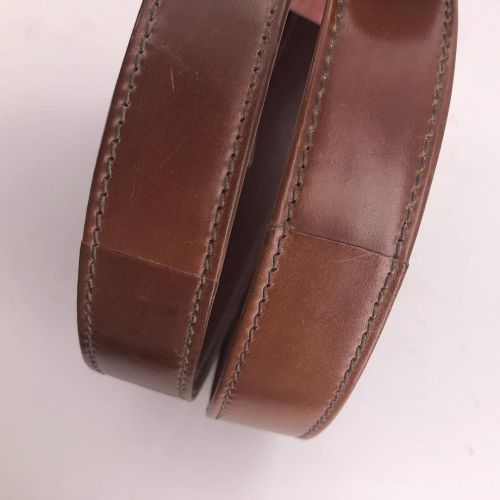Belt seam from ravello shell cordovan belt by John Lobb St. James. Cordovan belts are typically made