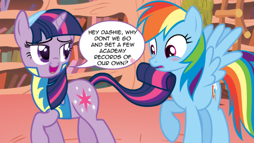 Twilight: We couldn’t find any replica’s, so we had to improvise. ♥ Rainbow: O-oh my gos
