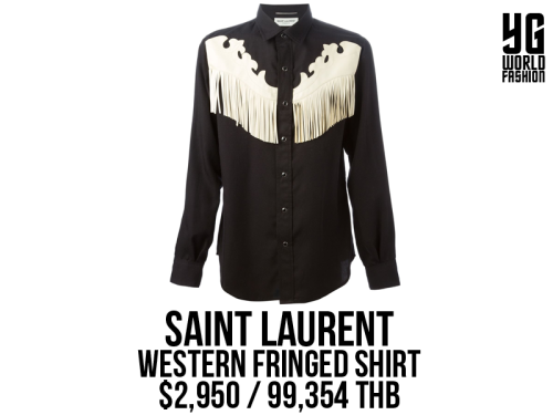 Taeyang was wearing Saint Laurent Western Fringed Shirt. The shirt is available on Farfetch for $2,9