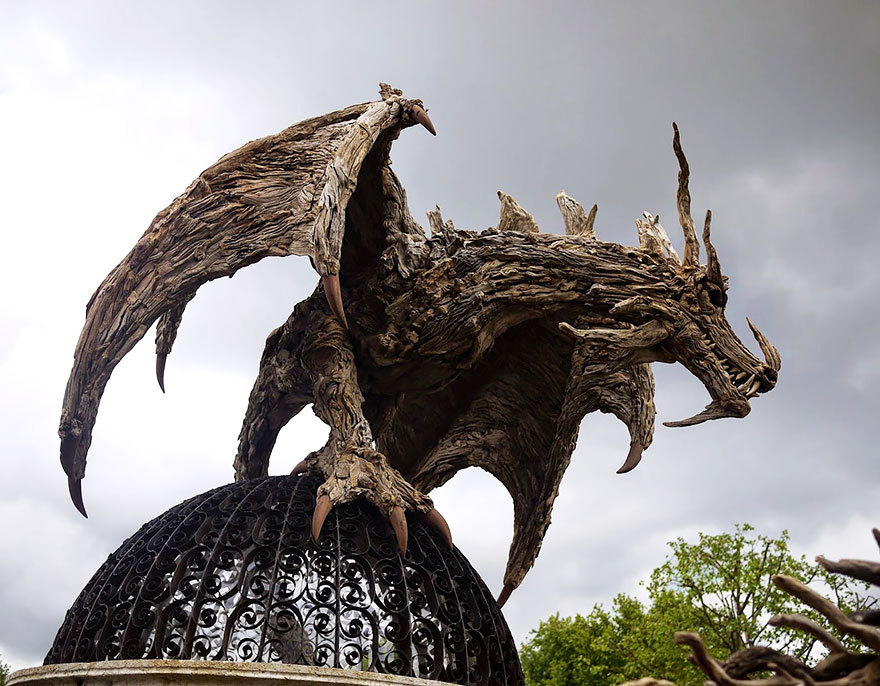 thefabulousweirdtrotters:  Driftwood Dragon by James Doran-Webb