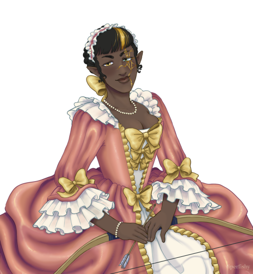 viperfishy-fr:Finally finished this!! i wanted to draw Cherise in a Rococo style dress for fun 