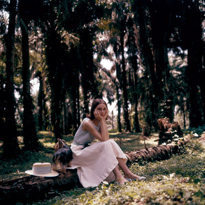 Audrey Hepburn in the Belgian Congo, 1958.  Special appearance by Audrey’s yorkshire terrier aptly named Mr. Famous. Photographs by Leo Fuchs.