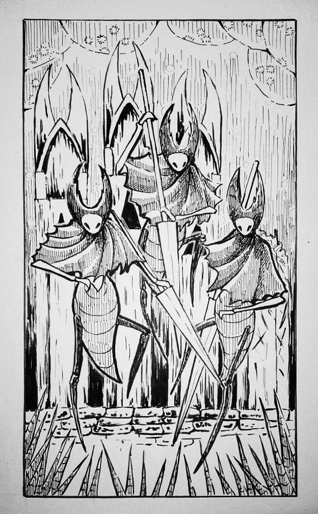 agenthisui:  kodraws:  Uhh… yeah so, I’m doing a Hollow Knight Inktober thing.