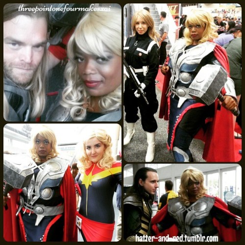 threepointonefourmakesxai:Here I am for #28DaysofBlackCosplay!! By request, I’m submitting my #Thor #cosplay from SDCC.  Honestly I always loved costumes and fancy dress, but as a BLACK #PoC I never saw other black cosplayers. I.mean when I was first