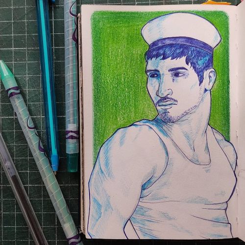 ⚓ . . . #maledrawing #sketchbookdrawing #maleillustration #pabloalemanj #PAJ #doodleart (en Izúcar d