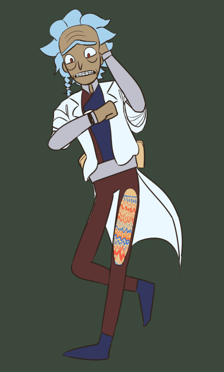 9/14/2021i decided to make my own ricksona! he’s time rick from dimension r3m. he travels through ti