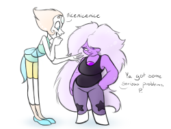 thesketcherlass:  what do you mean this isn’t what happened I want to thank god, Rebecca Sugar and the overlords of CN for Amethyst’s new friggin shirt o h m y g o d  