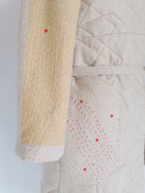 zazi 16aw “山のかけら、星の粒” sashiko quilting coat / beige