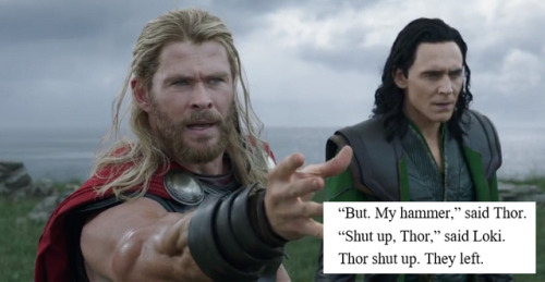 maneth985:langernameohnebedeutung: Thor and Loki in Thor: Ragnarök + Neil Gaiman’s Norse Mythology