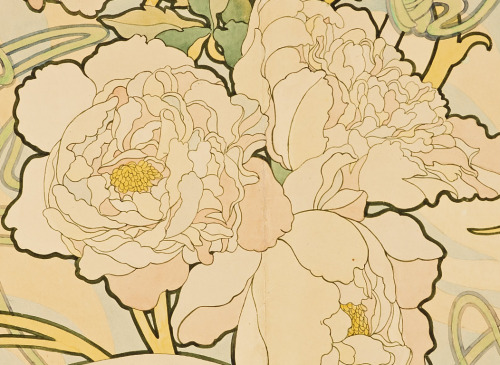 caravaggista:Alphonse Mucha, Detail from Peonies (1897)