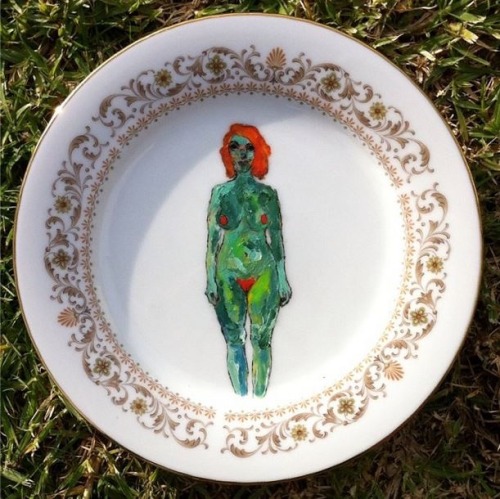 Another portrait on a china plate