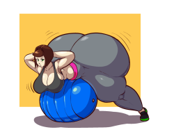 theselfsufficientcrescent:  That poor yoga ball has to endure so much.Sweaty edit beneath the read more. Keep reading