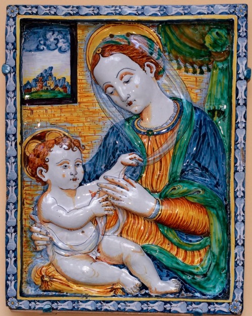 Ceramic Plaque, Italian, 15thCentury, Madonna and Child, Walters Art Gallery, Baltimore, 2014.Happy 