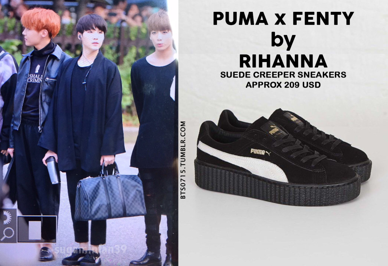 Lustre Sumergido petrolero BTS FASHION/STYLE FINDER — 161014 | YOONGI : PUMA x FENTY by RIHANNA -  Suede...