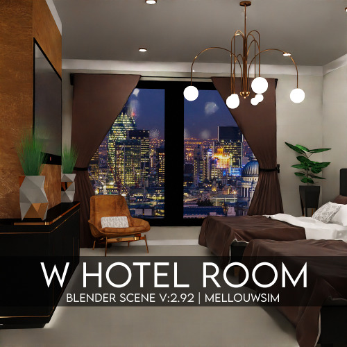 W Hotel Room - Blender Scene | V:2.92 | TS4PATREONAll Meshes are created by me. Please do not conver