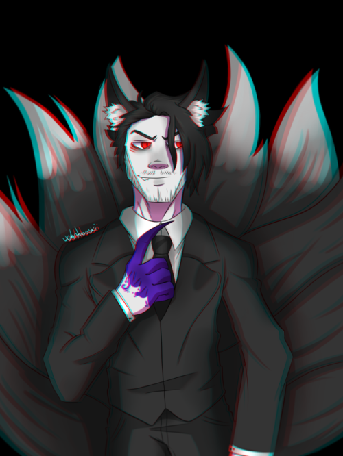 whabooski:A Yokai Kitsune Darkiplier requested by @3dchocolate!Ooooooo!!