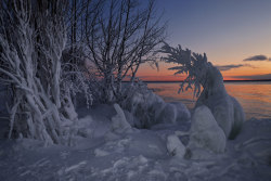 bled:   sunset, whitefish bay by twurdemann