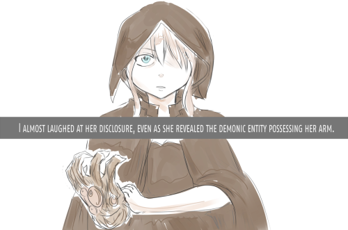 blamedorange:  i did not notice the resolve in her eyes as i left however, and soon enough, sighed as i heard the aggravating footsteps once more … Backstory of [x] … to be continued! 