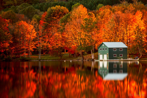 lori-rocks:   Boathouse at night by  Dave Van de Laar   