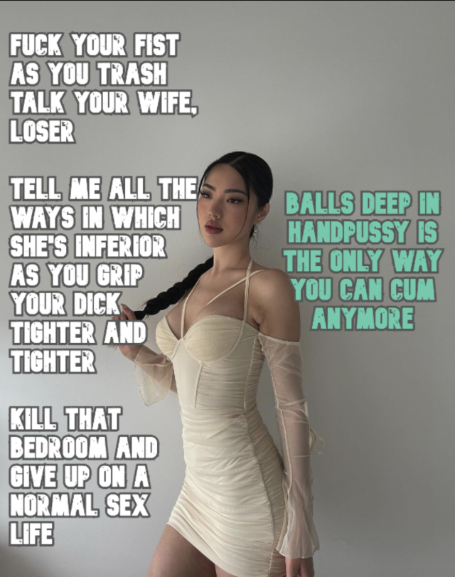 herpderp999:The shortest path to a married loser&rsquo;s submission is by killing their bedroom. Let Goddess take you deeper. Fuck your sex life. Fuck your marriage.