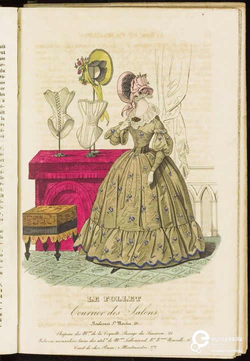 Fashion print from 1838.Le FolletCourrier de Salons ModeMuseum Provincie Antwerpen 