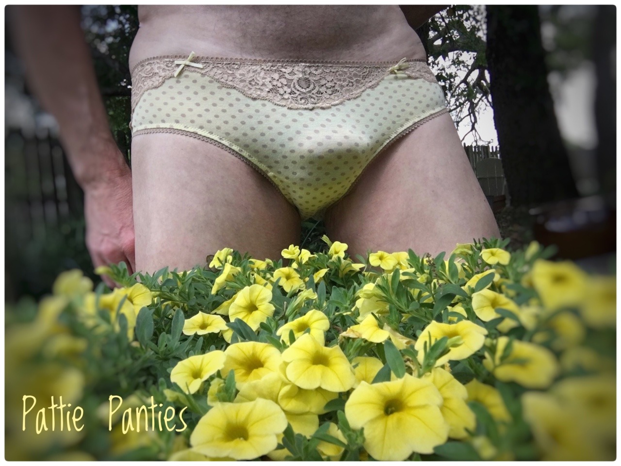 pattiespics:   It’s Spring!  Time to go outside in your panties and play!  You