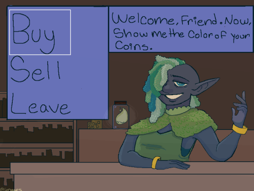 Here is a thing for @cagasparart feybruary2021 Day one, Burro Tail! I imagined a cool shop keep fey 