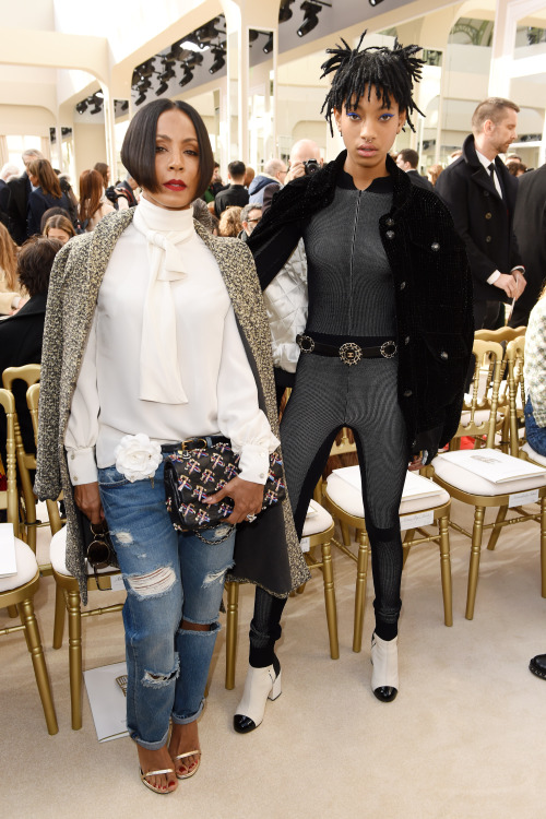 celebritiesofcolor:Jada Pinkett-Smith and Willow Smith attend the Chanel show during the 2016-2017 f