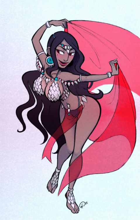 epicaistar:  Dancing warrior queen. Colored/cleaned version vs rough sketch.    <3 <3 <3