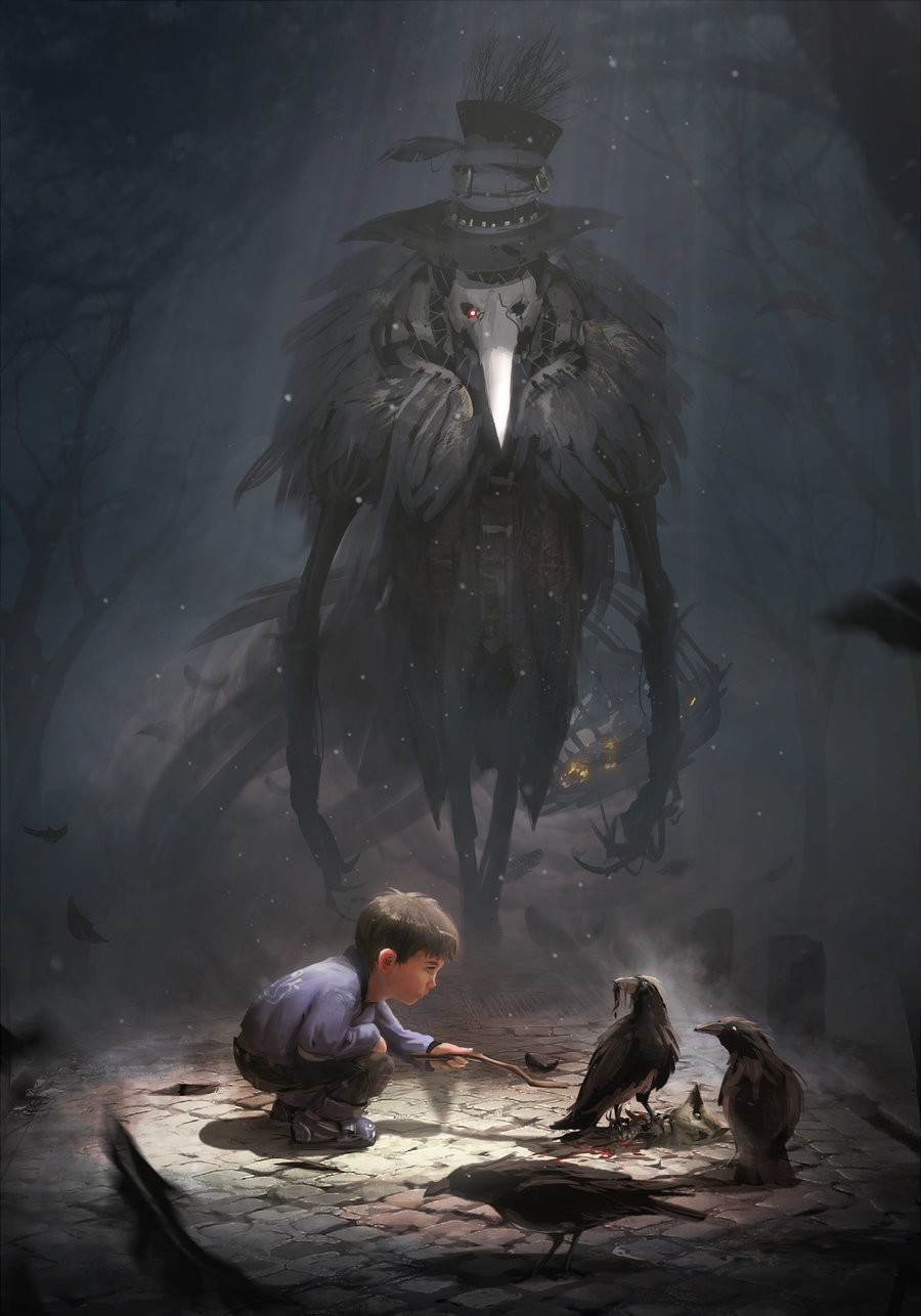 rhubarbes:ArtStation - thevan and the raven monster, by Vincent Lefevre
