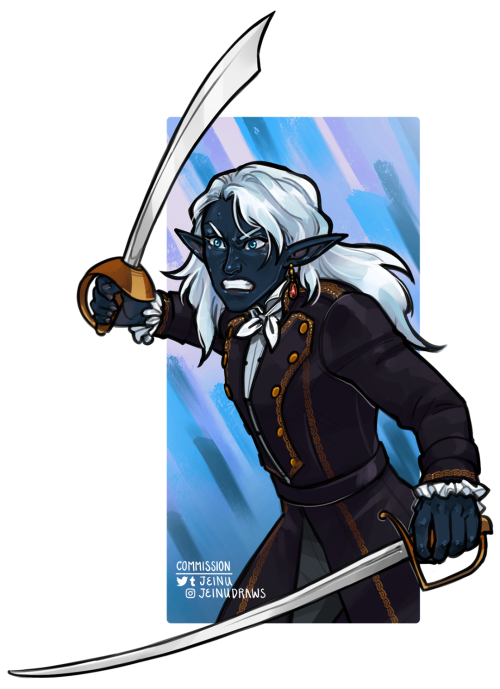 Commission of Remi the pirate drow for hurrbutts on Twitter!