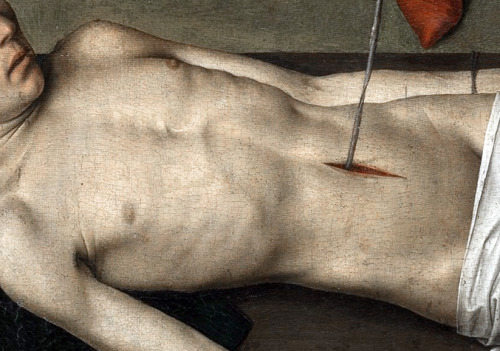 Dieric Bouts - Martyrdom of St. Erasmus (1458). Detail.