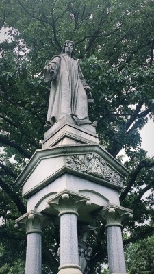 valthyra:On my walk around Greenwood Cemetery, captured these lovely statues.