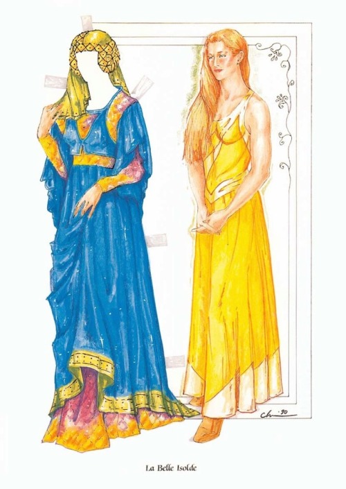 fashioninpaper:Court Ladies from Charlotte Whatley’s paper doll book about Camelot.