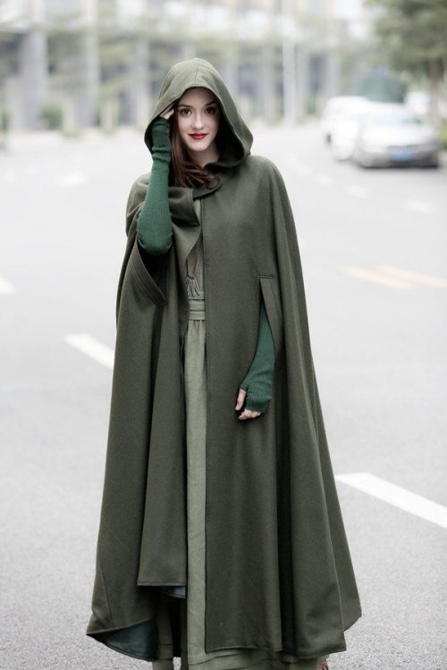 sosuperawesome:Hooded Wool Cloaks and CoatsLinennaive on Etsy