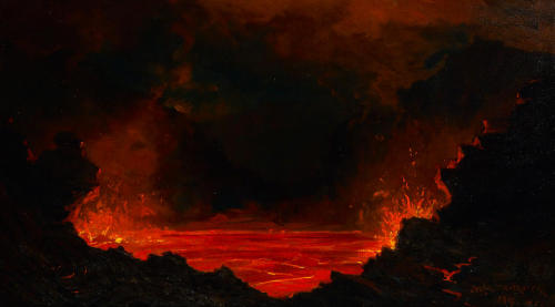 aloneandforsakenbyfateandbyman:Portraits of Kilauea Volcano by Jules Tavernier (1844-1889) Tavernier