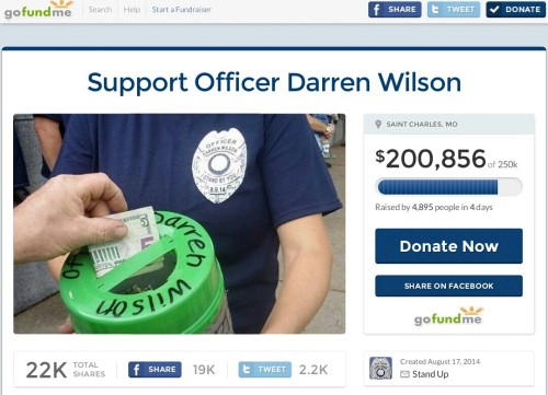 prettyboyshyflizzy:  thisiseverydayracism:  If this isn’t about race, why are racists donating to darren wilson? Source: https://twitter.com/ShaunKing/status/502720686755176448  smh at these  smh the one where he donated as mike brown really boiled