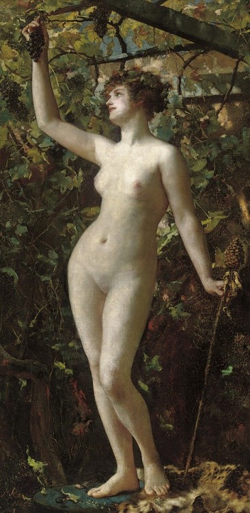 justineportraits:Henrietta Rae       A Bacchante       1885