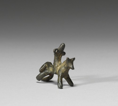 magpieandwhale:Toy Mounted Knight, 13th-14th Century European:This bronze toy mounted knight is one 