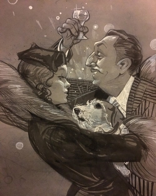 chrisvisions: A commission of Nick and Nora from “The Thin Man” for Andrea and Conrad!! 