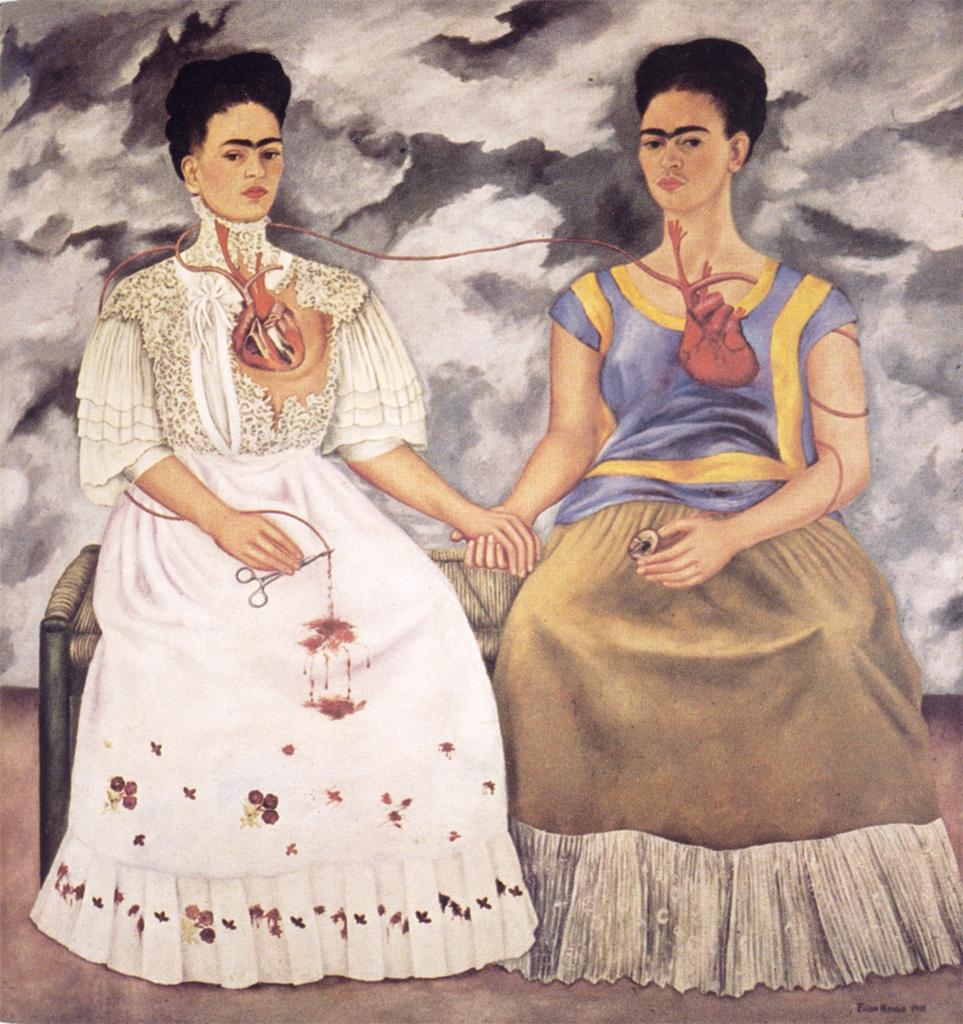  “The Two Fridas” was created by Kahlo during her separation from her husband,