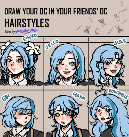 Yuube Yumi In Different Hairstyles!! I Asked My Moots In Fb To Comment Down Their OC's And Drew Yuube