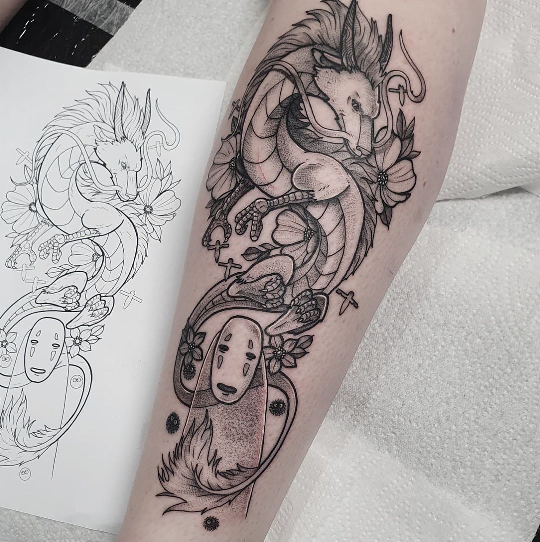 Spirited Away Haku Tattoo by Sharlotte San  Tattoo Insider