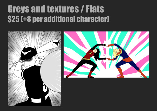 9musesandanoldmind:Hi! So, commissions are now open! =DThe starting prices are for one character onl