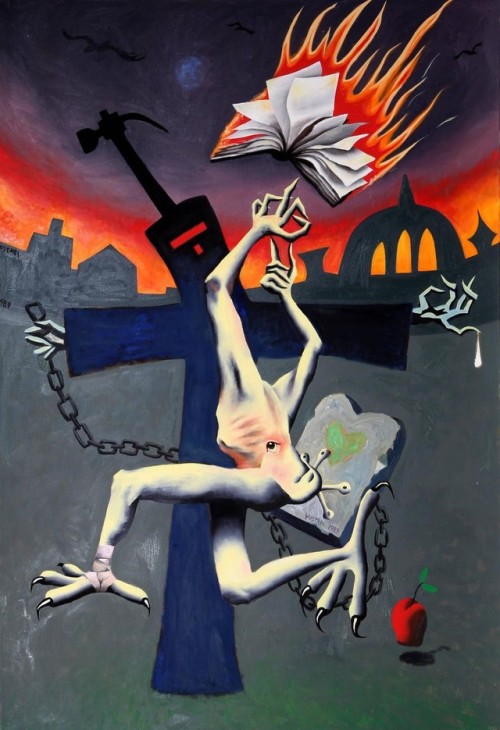 jareckiworld: Mark Kostabi  -  Baltic Angst   (acrylic on canvas, 1989)