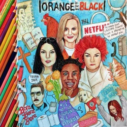 venlasartworld:  Netflix is my life❤️OITNB!  I drew this two months ago it’s one of my favorites ever