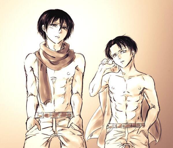 beautiful-illusion-wonder:  Male Mikasa &amp; Levi  Source  