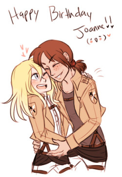 HAPPY (SUPER LATE;;;) BIRTHDAY TO MY DEAREST JOJOOOO♥ here is the ymir/christa (yumikuri??) you asked for!  (●´∀｀●) 