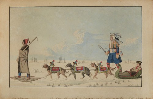 Peter Rindisbacher- A Dog Cariole only used in winter by Canadian Indians (1825)