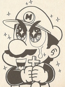 suppermariobroth:  Mario being Christian in a manga.